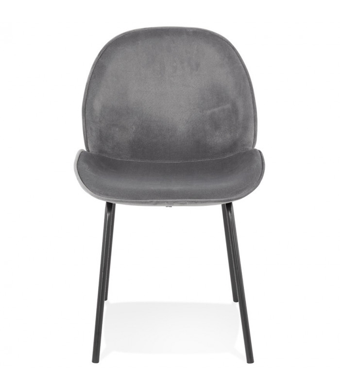Chaise design gris foncé en tissu et métal Acadia