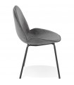 Chaise design gris foncé en tissu et métal Acadia