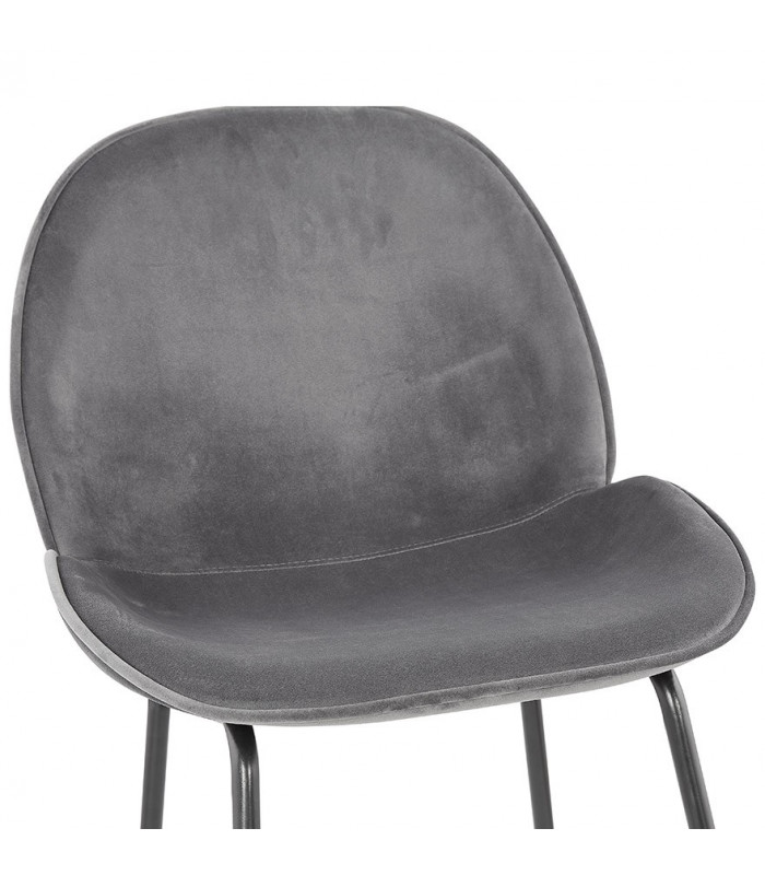 Chaise design gris foncé en tissu et métal Acadia