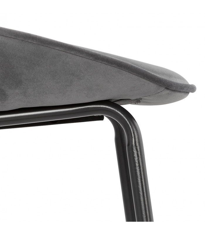 Chaise design gris foncé en tissu et métal Acadia