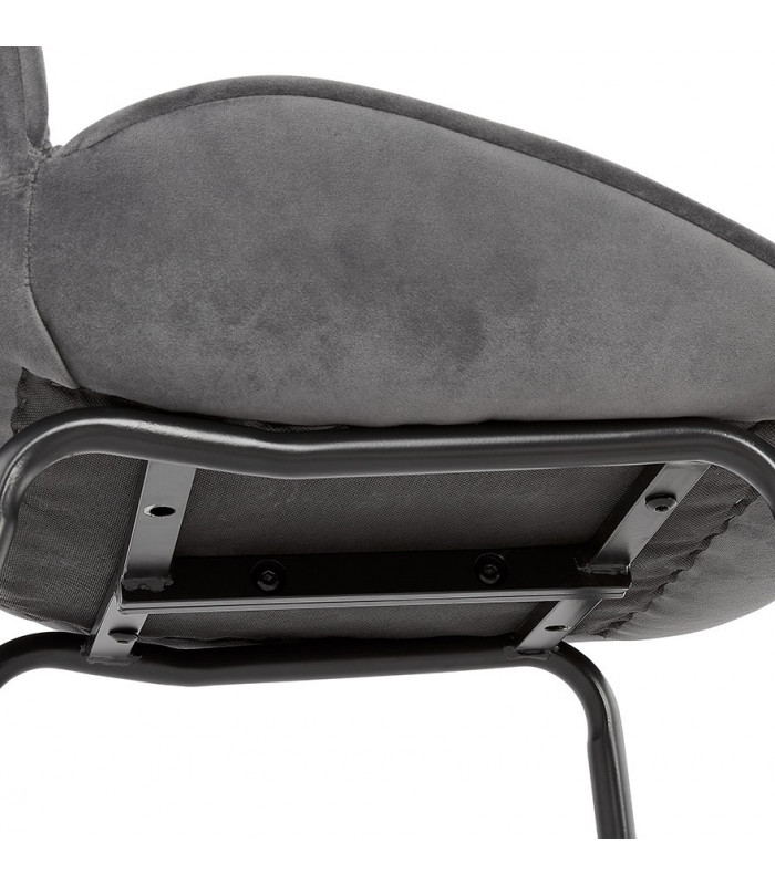 Chaise design gris foncé en tissu et métal Acadia