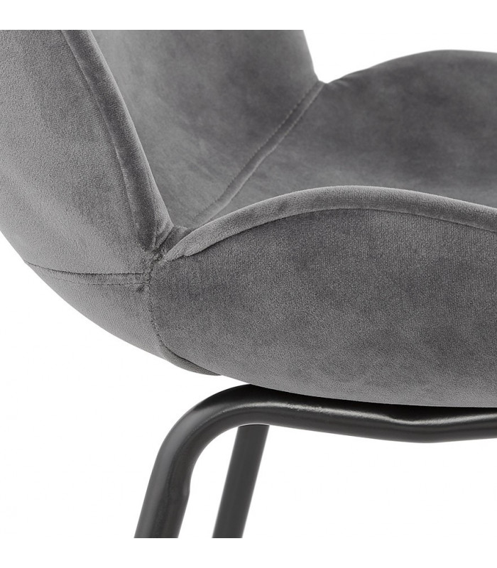 Chaise design gris foncé en tissu et métal Acadia