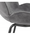 Chaise design gris foncé en tissu et métal Acadia