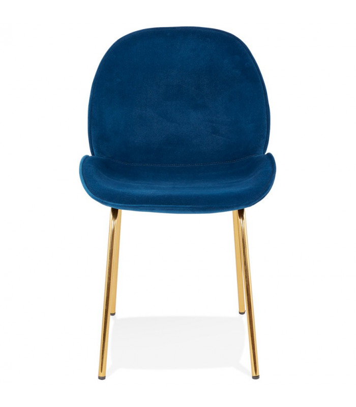 Chaise design bleu en tissu et métal Acadia