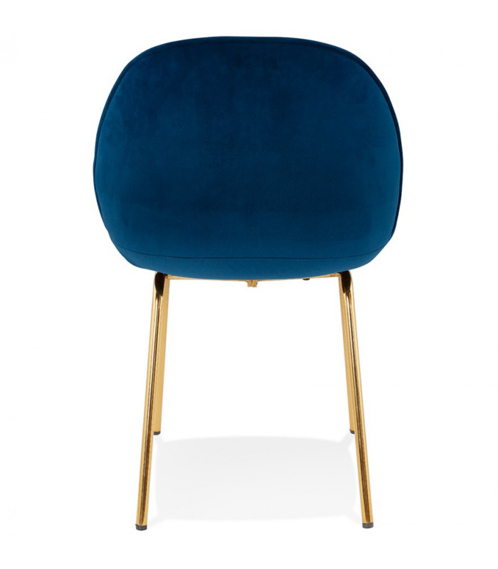 Chaise design bleu en tissu et métal Acadia