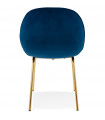 Chaise design bleu en tissu et métal Acadia