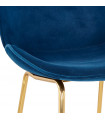 Chaise design bleu en tissu et métal Acadia
