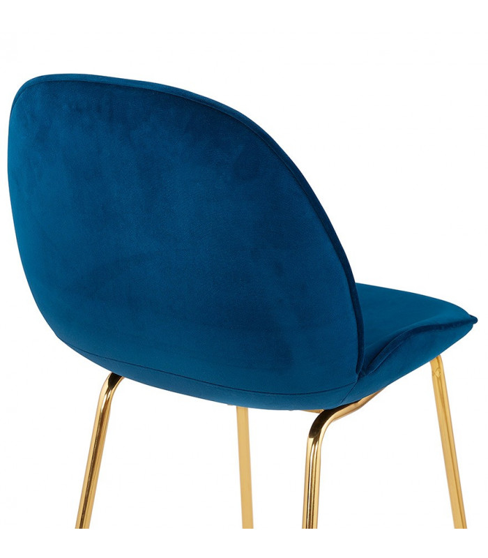 Chaise design bleu en tissu et métal Acadia