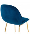 Chaise design bleu en tissu et métal Acadia