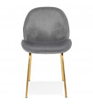 Chaise design gris foncé en tissu et métal Acadia