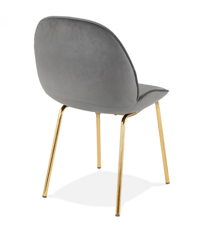 Chaise design gris foncé en tissu et métal Acadia
