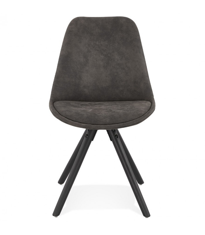Chaise design gris foncé en tissu et bois Bluffton
