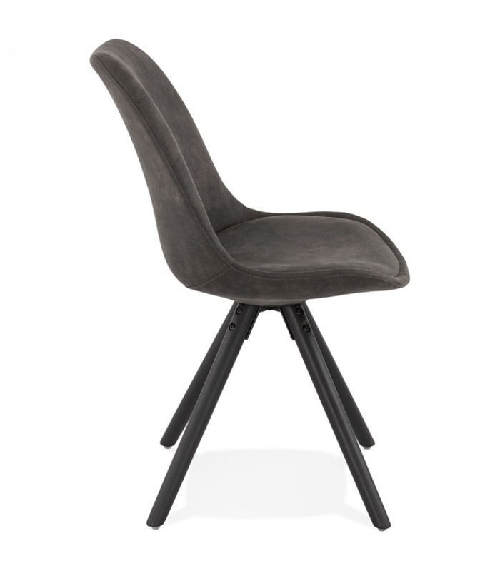 Chaise design gris foncé en tissu et bois Bluffton