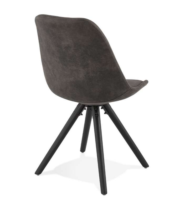 Chaise design gris foncé en tissu et bois Bluffton