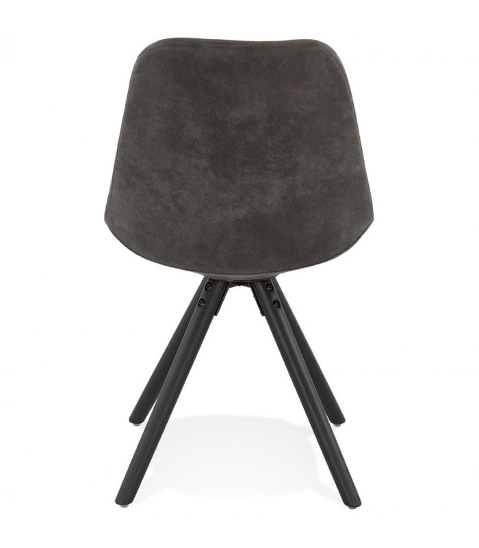 Chaise design gris foncé en tissu et bois Bluffton
