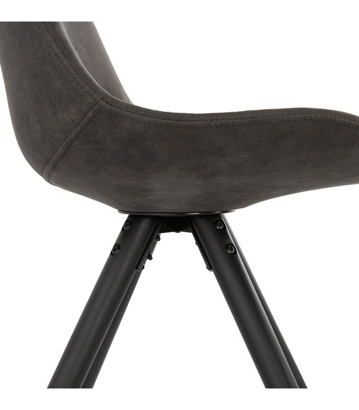 Chaise design gris foncé en tissu et bois Bluffton