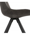 Chaise design gris foncé en tissu et bois Bluffton