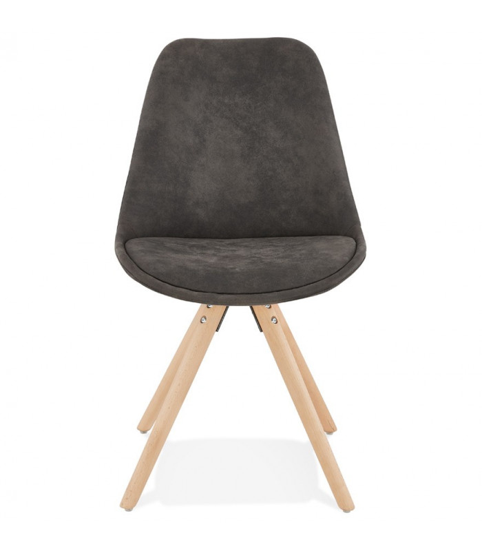 Chaise design gris foncé en tissu et bois Bluffton