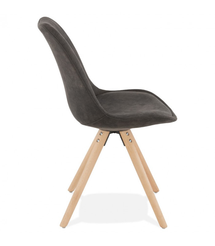 Chaise design gris foncé en tissu et bois Bluffton