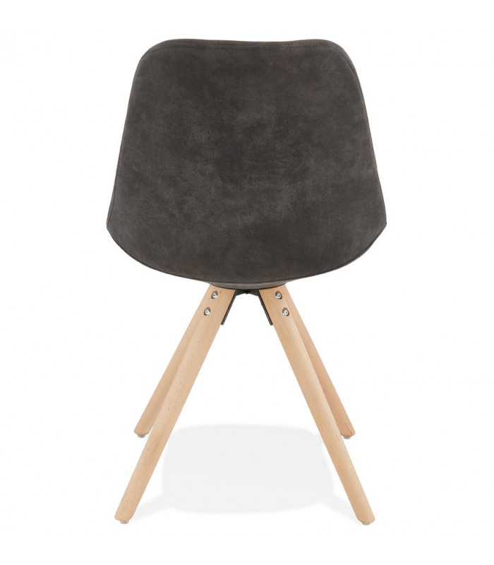 Chaise design gris foncé en tissu et bois Bluffton