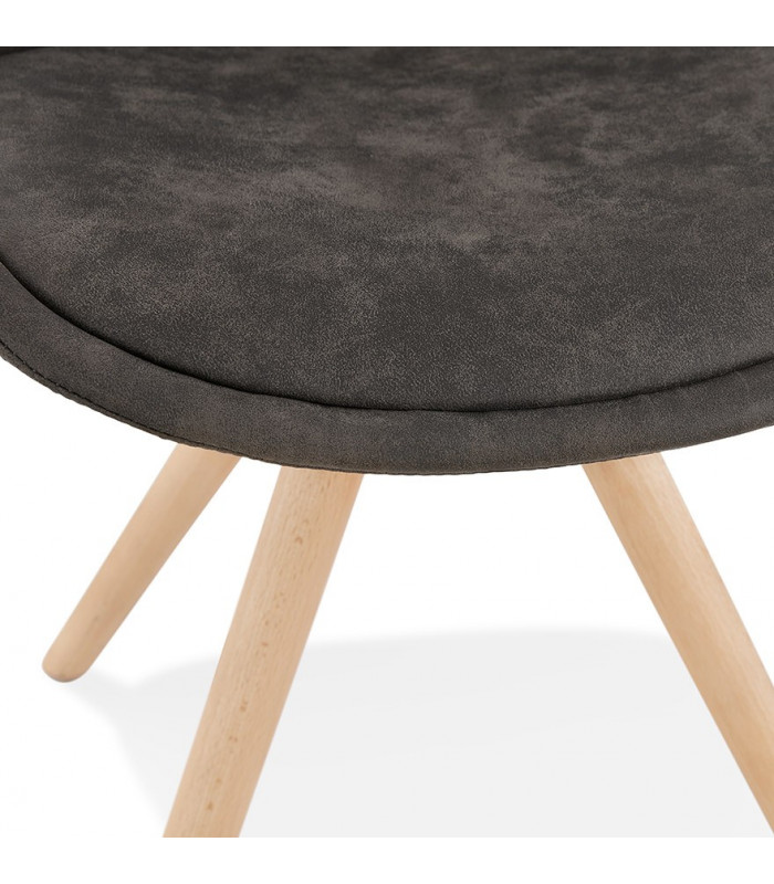 Chaise design gris foncé en tissu et bois Bluffton