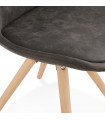 Chaise design gris foncé en tissu et bois Bluffton