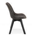 Chaise design gris foncé en tissu et bois Mordax