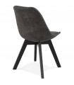 Chaise design gris foncé en tissu et bois Mordax