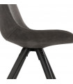 Chaise design gris foncé en tissu et bois Merrill