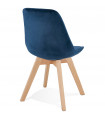 Chaise design bleu en tissu et bois Kolo