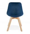 Chaise design bleu en tissu et bois Kolo