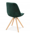 Chaise design vert en tissu et bois Eton