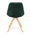 Chaise design vert en tissu et bois Eton