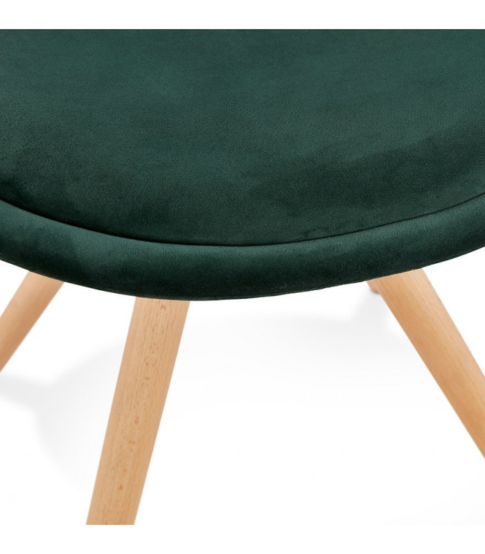 Chaise design vert en tissu et bois Eton