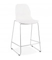 Tabouret de bar design blanc en plastique et métal Reman Mini