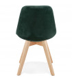 Chaise design vert en tissu et bois Kolo