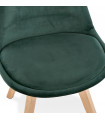 Chaise design vert en tissu et bois Kolo