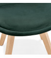 Chaise design vert en tissu et bois Kolo