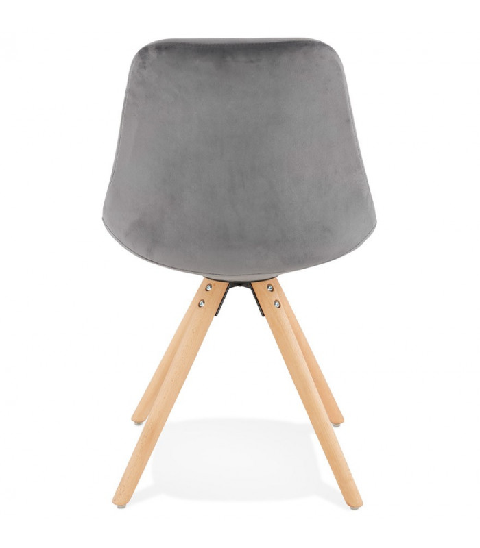 Chaise design gris en tissu et bois Eton
