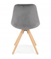 Chaise design gris en tissu et bois Eton