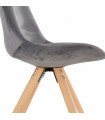 Chaise design gris en tissu et bois Eton