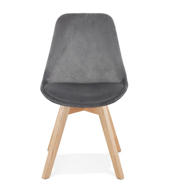 Chaise design gris en tissu et bois Kolo