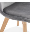 Chaise design gris en tissu et bois Kolo