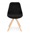 Chaise design noir en tissu et bois Eton