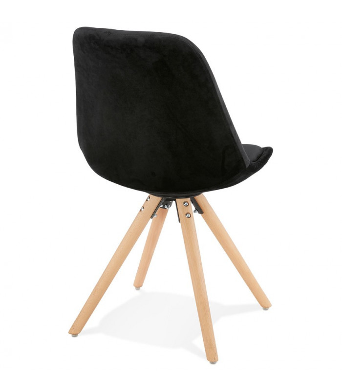 Chaise design noir en tissu et bois Eton