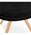 Chaise design noir en tissu et bois Eton