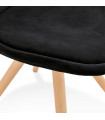 Chaise design noir en tissu et bois Eton