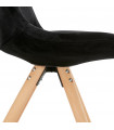 Chaise design noir en tissu et bois Eton