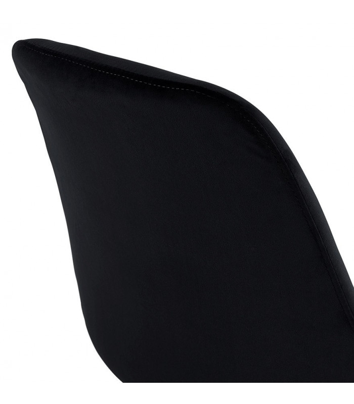 Chaise design noir en tissu et bois Eton