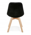 Chaise design noir en tissu et bois Kolo